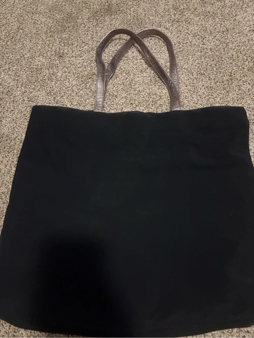 Jimmy Choo Metallic Pewter and Black Tote